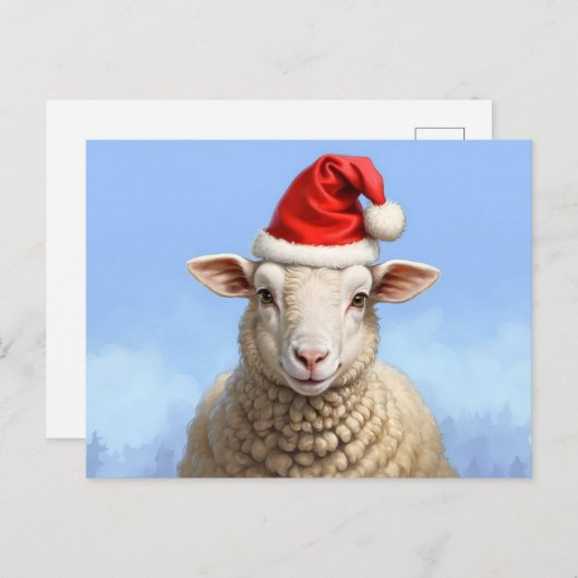 Leuk kerstschaap briefkaart (Voorkant / Achterkant)
