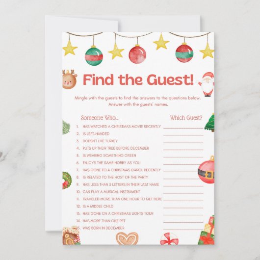 Leuk kerstspel - niet bewerkbaar - kaart (Voorkant)