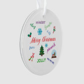 Leuk kerstwoord wolk ontwerp ornament (voorkant)