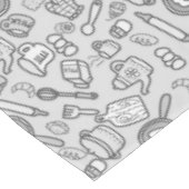 Leuk keukengerei zwart wit tafelkleed (Gekanteld)
