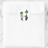 Leuk Kikker Bruid en bruidegom Bruiloft Ontwerp Ronde Sticker (Tas)