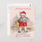 Leuk kind sneeuw pakketten Mail Briefkaart (Voorkant / Achterkant)