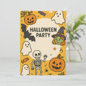 Leuk Kinder Halloween Feest Kaart (Staand voorkant)