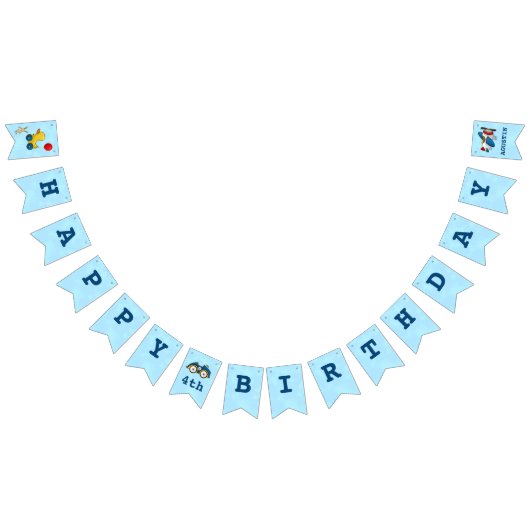 Leuk Kinder Speelgoed Gelukkig 4e Verjaardagsfeest Vlaggetjes (Alle)