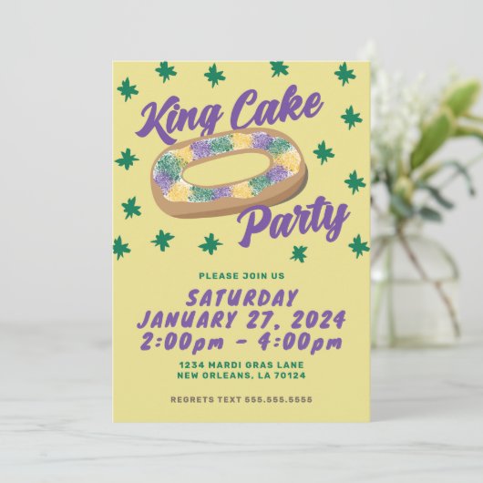 Leuk King Cake Party Kaart (Staand voorkant)