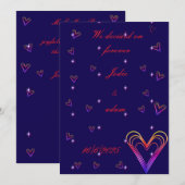 Leuk klein kleurrijk hart kaart (Voorkant / Achterkant)