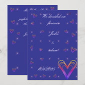 Leuk klein kleurrijk hart kaart (Voorkant / Achterkant)