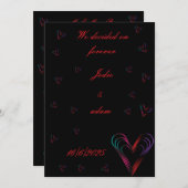 Leuk klein kleurrijk hart kaart (Voorkant / Achterkant)