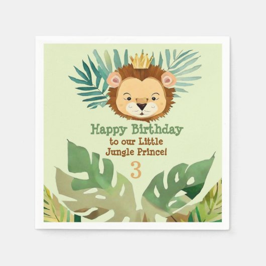 Leuk klein Oerwoud Leeuw Verjaardag Servet (Voorkant)