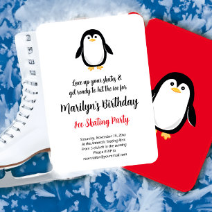 Leuk klein pinguïn verjaardagsfeestje kaart