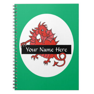 Leuk klein rood draak Notitieboek te personalisere
