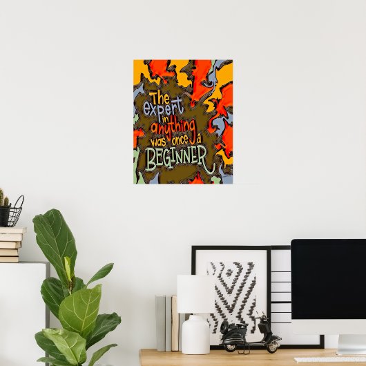 Leuk kleurrijk Abstract Expert Beginner Classroom Poster (Thuiskantoor)