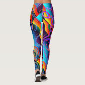 LEUK Kleurrijk Abstract gemorst verfstijl ontwerp Leggings (Achterkant)
