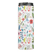 Leuk Kleurrijk Blad & Bloemen Botanisch Patroon Thermosbeker (Achterkant)
