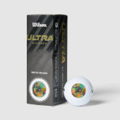 Leuk kleurrijk bloemig Abstract patroon Golfballen (Verpakking)