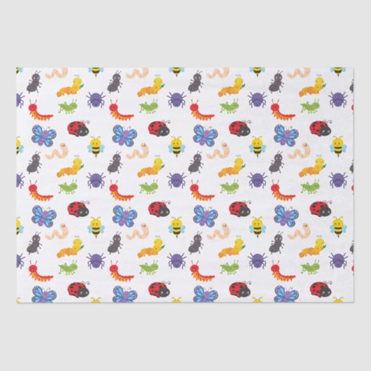 Leuk kleurrijk Bug Tissue Papier (Voorkant)