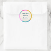 Leuk Kleurrijk Geometrisch Uniek Custom Vrijgezell Ronde Sticker (Tas)