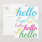 Leuk Kleurrijk Hallo Briefkaart (Voorkant / Achterkant)