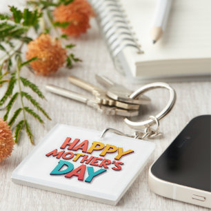 Leuk & kleurrijk Happy Moederdag Gift Sleutelhanger