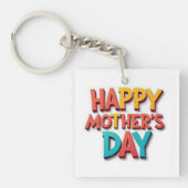 Leuk & kleurrijk Happy Moederdag Gift Sleutelhanger (voorkant)