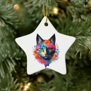 Leuk Kleurrijk Kat Ornament