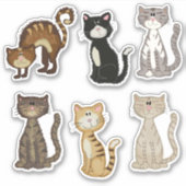 Leuk Kleurrijk Kitty Kat Dier Pet Sticker (Voorkant)