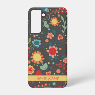 Leuk Kleurrijk Meisje Gepersonaliseerd Bloem Patro Samsung Galaxy Hoesje