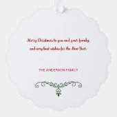 Leuk kleurrijk Merry Christmas Holly Script Ornament Kaart (Achterkant)