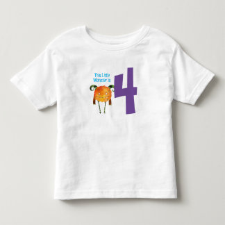 Leuk kleurrijk Mijn Kleine Monster is vier Kinder Shirts