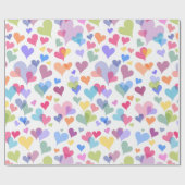 Leuk & Kleurrijk Pastel Hart Patroon Girly Kawaï Cadeaupapier (Vlak)