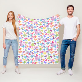Leuk & Kleurrijk Pastel Hart Patroon Girly Kawaï Fleece Deken