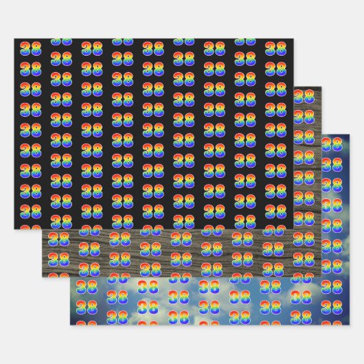 Leuk, kleurrijk, Rainbow Spectrum Pattern 38 Event Inpakpapier Vel (Set)