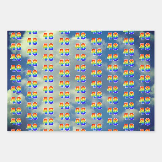 Leuk, kleurrijk, Rainbow Spectrum Pattern 48 Event Inpakpapier Vel (Voorkant 3)
