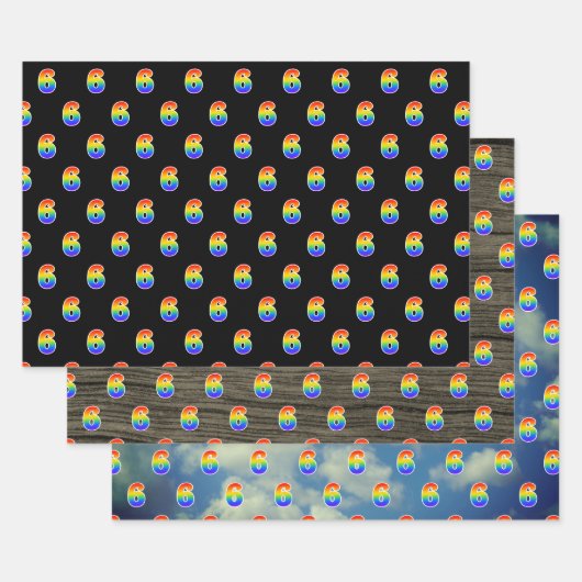 Leuk, kleurrijk, Rainbow Spectrum Pattern 6 Event  Inpakpapier Vel (Set)