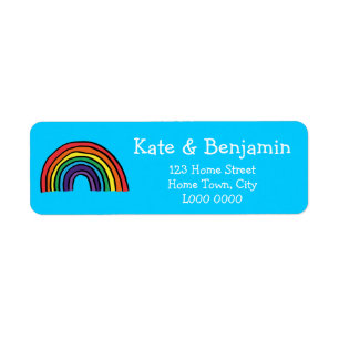 Leuk Kleurrijk Regenboog Adreslabel Etiket