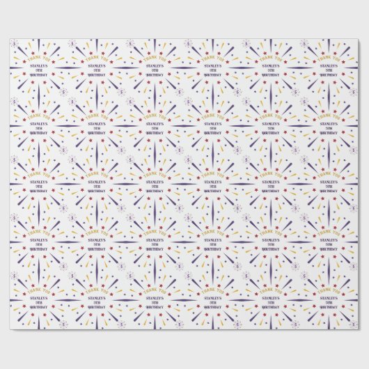 Leuk kleurrijk ster verjaardagsfeestje dank je cadeaupapier (Vlak)