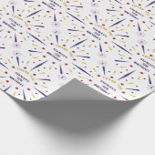 Leuk kleurrijk ster verjaardagsfeestje dank je cadeaupapier (Hoek)