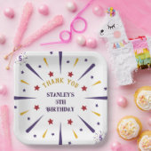 Leuk kleurrijk ster verjaardagsfeestje dank je papieren bordje (Feest)