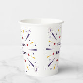 Leuk kleurrijk ster verjaardagsfeestje papieren bekers (Links)