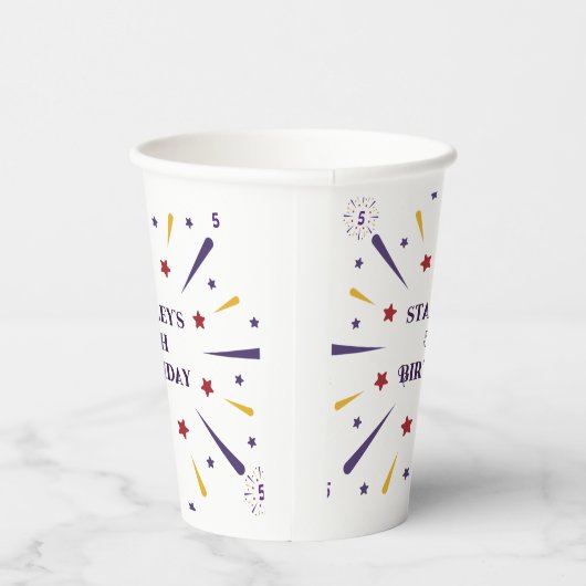 Leuk kleurrijk ster verjaardagsfeestje papieren bekers (Rechts)
