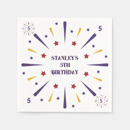 Leuk kleurrijk ster verjaardagsfeestje servet