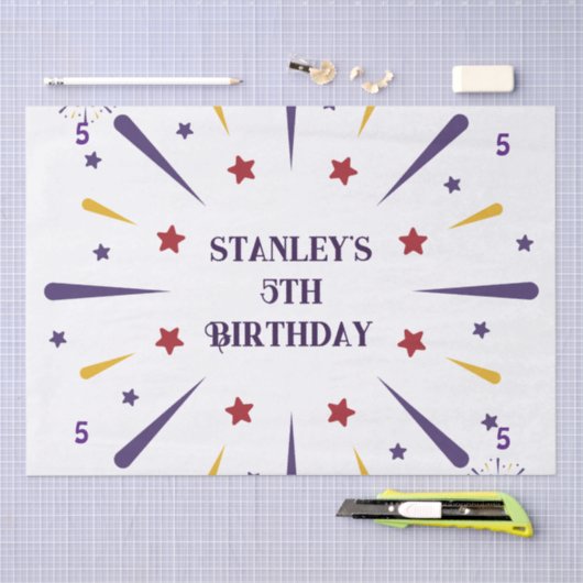 Leuk kleurrijk ster verjaardagsfeestje tissuepapier (Craft)