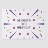 Leuk kleurrijk ster verjaardagsfeestje tissuepapier (Voorkant)