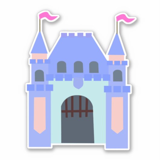 Leuk kleurrijk Themapark Style Castle Sticker (Voorkant)