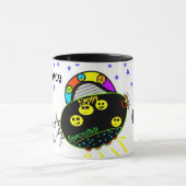 Leuk Kleurrijk Vrede Gelukkig Ruimteschip Mok (Midden)