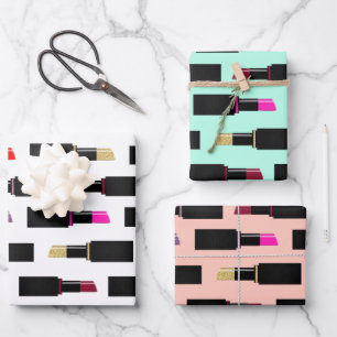 Leuk & Kleurrijke Make-up Lipstick Cosmetica Patro Inpakpapier Vel