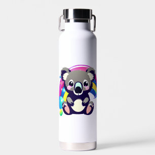 Leuk Koala Beer en Rainbow gepersonaliseerd Waterfles