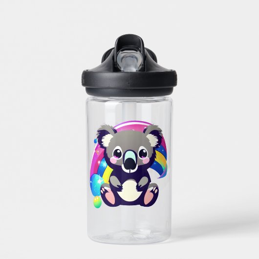 Leuk Koala Beer en Rainbow gepersonaliseerd Waterfles (Voorkant)