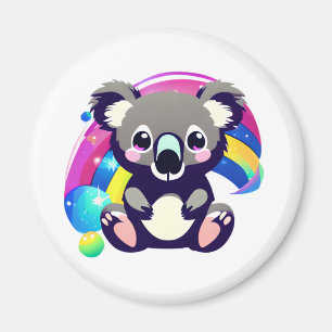 Leuk Koala Beer en Regenboog Magneet