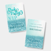 Leuk koele glitter script zwembadfeest VIP Badge (Voor- en achterkant)